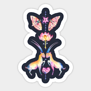 Saola with Lotus and hearts Sticker